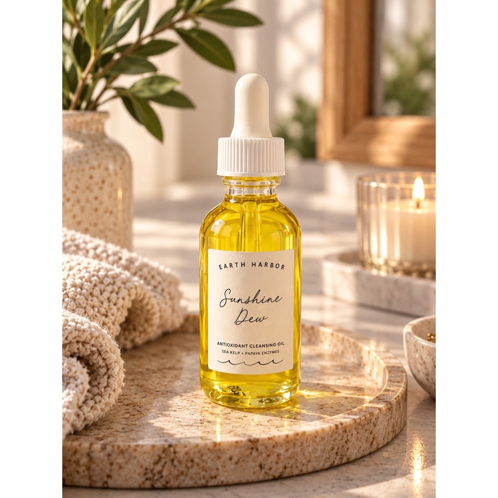 Earth Harbor Sunshine Dew Antioxidant Cleansing Oil Sea Kelp Papaya Enzymes 2oz